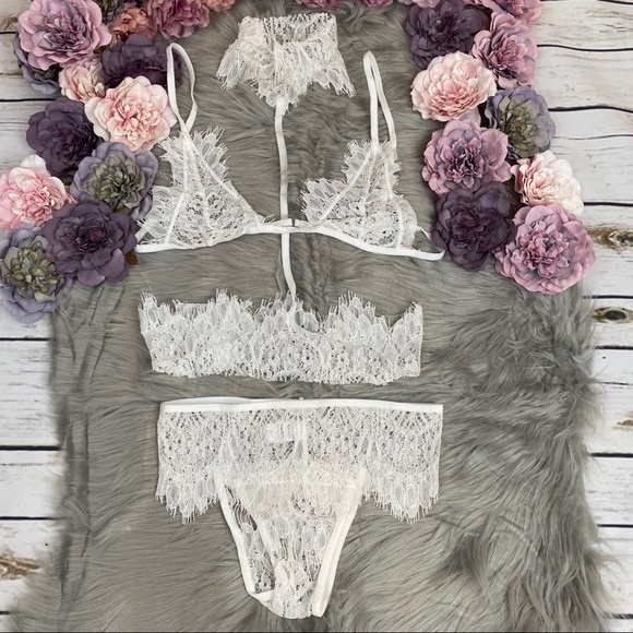 Sexy Lingerie Lace Bra Choker & Panty Set - Picture 11 of 16